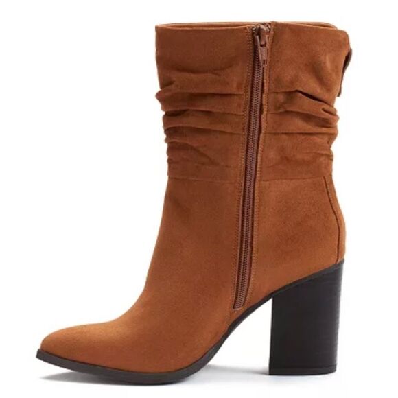 APT. 9 Fabiola Women’s Fashion Slouchy Boots Brown Mid Shalf 3” Heel Siz… - Picture 1 of 8